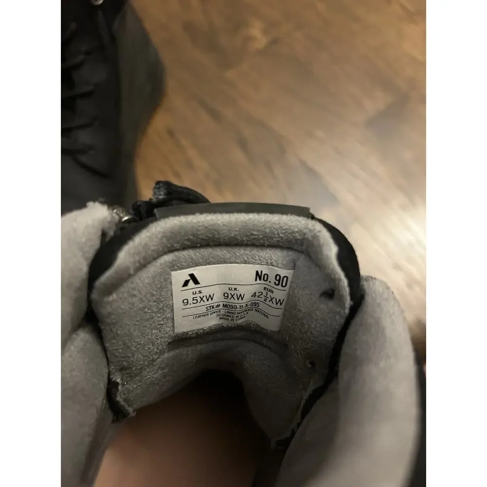 Anodyne No. 90 sz 9.5XW Boots Trail Worker Black Leather Zip DIABETIC E26